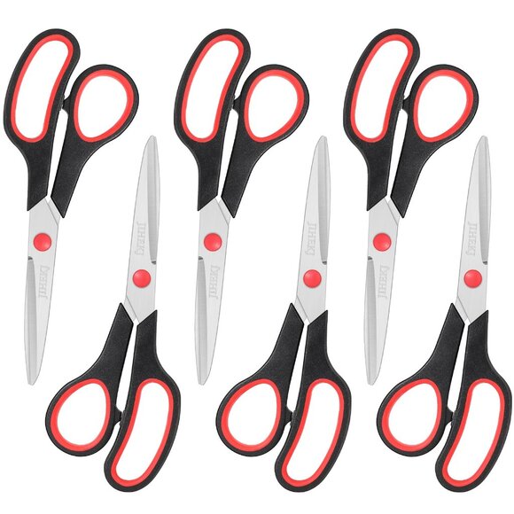 6-Pack All Purpose Scissors Set | Stainless Steel Office & Craft Scissors - Picture 1 of 7